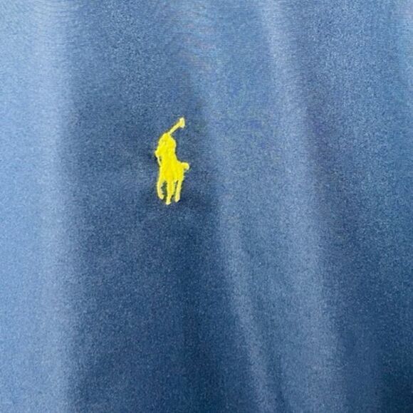 VTG Ralph Lauren Polo Golf Windbreaker Pullover Shoulder Zip Blue Yellow Mens XL - Picture 5 of 7